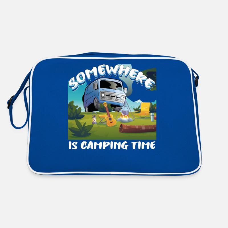 Somewhere is camping time Retro Tasche
