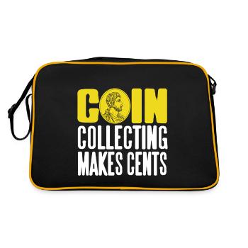 Coin Collecting Makes Cents Retro Funny Collector - Retro Bag - black/gold - Back