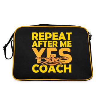 Schwimmtrainer | Geschenk Coach Schwimmen Das Beste - Retro Tasche - Schwarz/Gold - Hinten