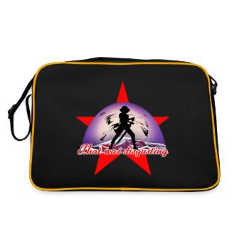 Roter Stern - Anime - Retro Tasche - Schwarz/Gold - Hinten
