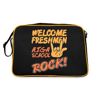 Welcome Freshmen High School ROCK! Retro Freshman - Retro Bag - black/gold - Back