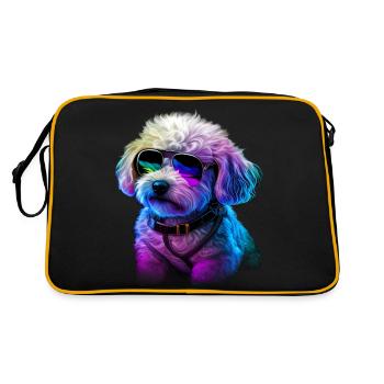 Bichon Frise Chiens Frites Bichon - Sac Retro - noir/or - Dos