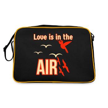 Liebe liegt in der Luft Vögel - Retro Tasche - Schwarz/Gold - Hinten