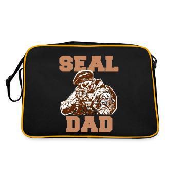 SEAL DAD Cool Retro NAVY Army T-Shirt - Retro Bag - black/gold - Back