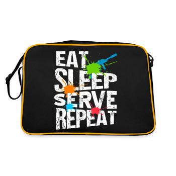 EAT Sleep Serve Repeat Retro Navy Seals Army - Retro Bag - black/gold - Back