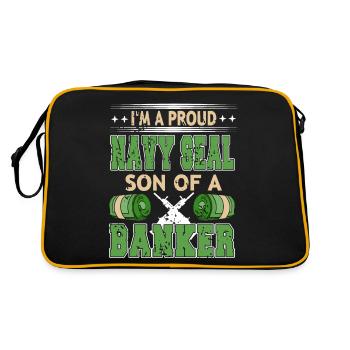 I'm A Proud NAVY SEAL Son Of A BANKER Cool Retro - Retro Bag - black/gold - Back