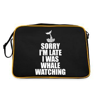 Whale Watcher Saying Whale Fans Humpback Whales - Retro Bag - black/gold - Back