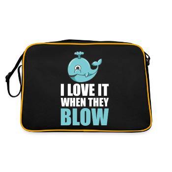 Whale Watcher Saying Whale Fans Humpback Whales - Retro Bag - black/gold - Back
