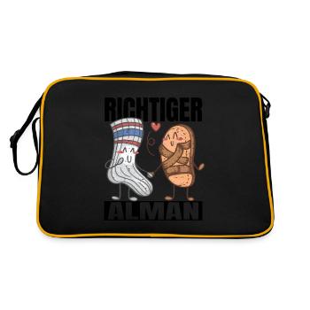 Richtiger Alman Sandalen & Socken Deutsch - Retro Tasche - Schwarz/Gold - Hinten