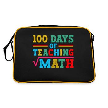100 days of mathematics lessons school subject teachers - Retro Bag - black/gold - Back