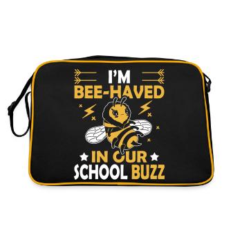 I am busy in our school Buzz 100 - Retro Bag - black/gold - Back