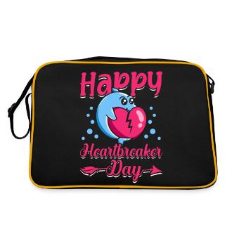 Happy Heartbreaker Day Dolphin Meme de la Saint-Valentin - Sac Retro - noir/or - Dos