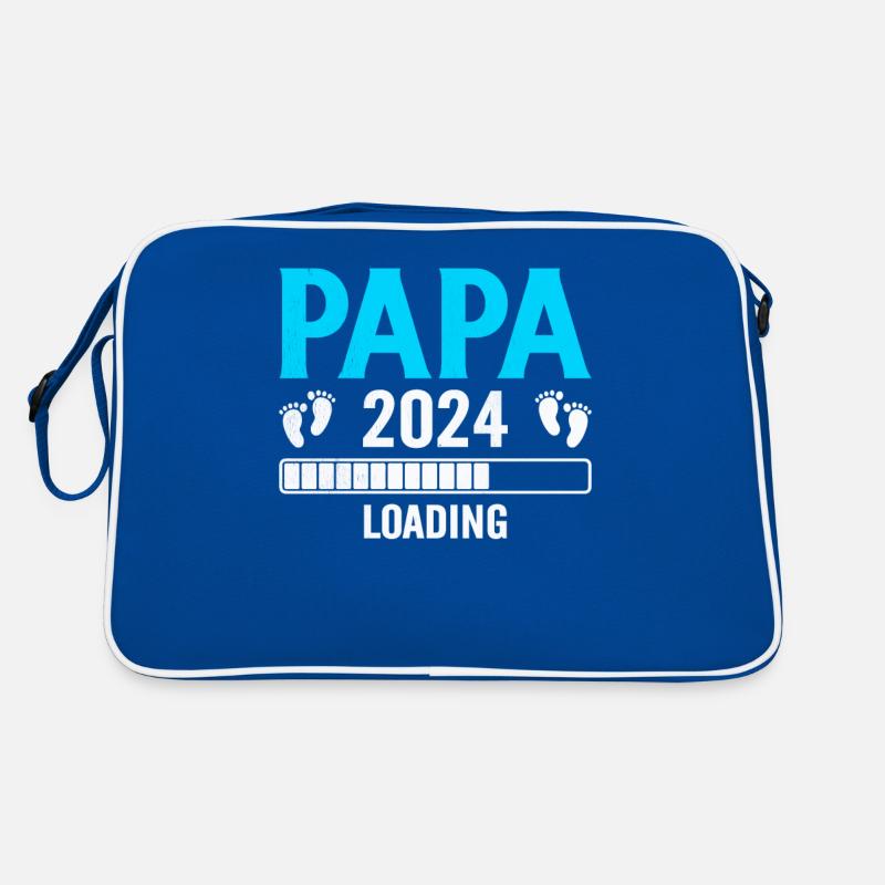 Schwangerschaft Werdende Eltern Geschenk Papa 2024 Retro Tasche