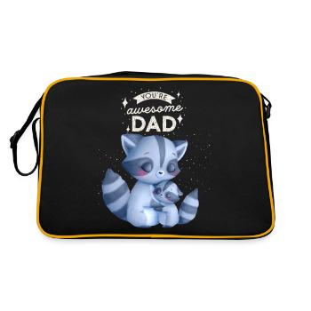 Father's Day, Daddy-Daddy, Daddy-Funny Raccoons - Retro Bag - black/gold - Back
