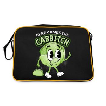 Chou drôle, drôle de dicton, style bande dessinée Manga Cabbitch - Sac Retro - noir/or - Dos