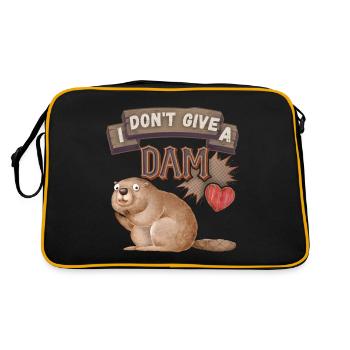 Funny Beaver, Beaver Saying, Pun, Pun - Retro Bag - black/gold - Back
