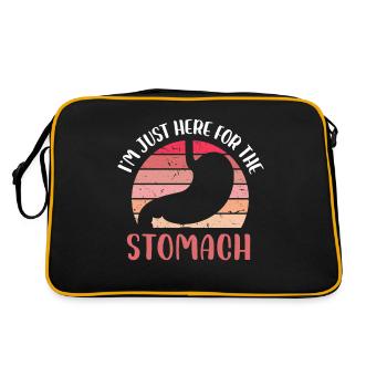 Im just here for the stomach Design - Retro Bag - black/gold - Back
