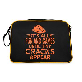 All Fun & Games Until Tiny Cracks Appear Funny - Retro Bag - black/gold - Back