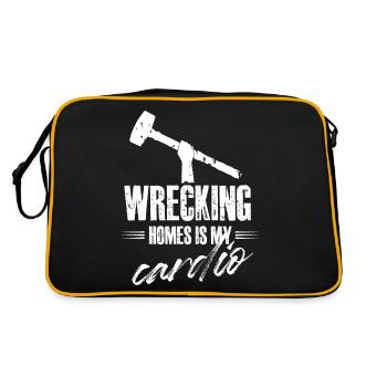 wrecking homes is my cardio Design for a - Retro Bag - black/gold - Back