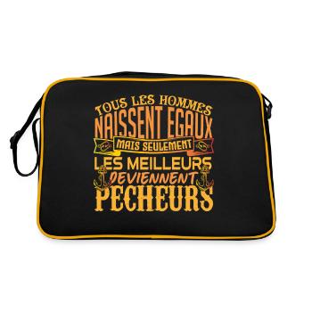 Pêcheur meilleurs Pêcheurs la pêche papa pêcheur - Sac Retro - noir/or - Dos