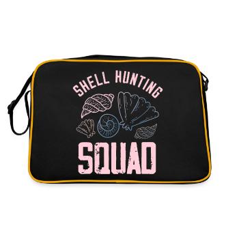 shell hunting squad Design for a shelling lover - Retro Tasche - Schwarz/Gold - Hinten