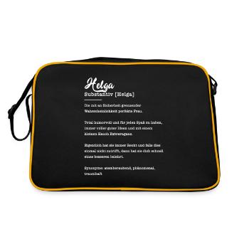 Helga Substantiv Namensbedeutung Herkunft - Retro Tasche - Schwarz/Gold - Hinten