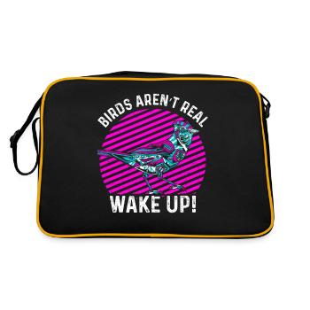 Birds Are Not Real - Retro Bag - black/gold - Back