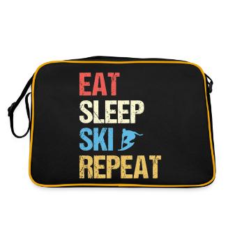 Eat Sleep Ski Repeat - Retro Bag - black/gold - Back