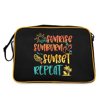 Sunrise Sunburn Sunset Repeat, Summer Beach Vacay - Sac Retro - noir/or - Dos