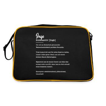 Inge Substantiv Beste Freundin Geschenk - Retro Tasche - Schwarz/Gold - Hinten