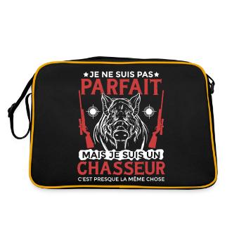 Je Suis Un Chasseur | Sanglier | Chasse - Sac Retro - noir/or - Dos