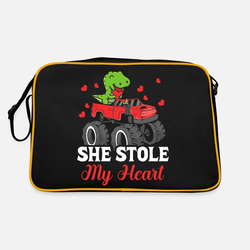 Sie Hat Mein Herz Gestohlen Dinosaurier T-rex Retro Tasche