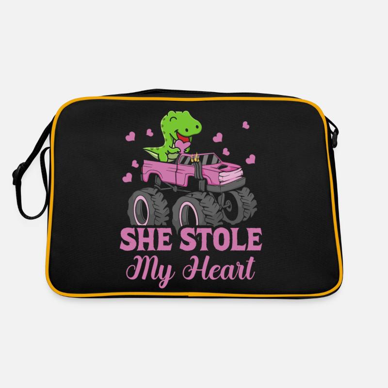 Sie Hat Mein Herz Gestohlen Dinosaurier T-rex Retro Tasche