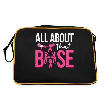 Funny Cheerleading All About That Base Cheer - Retro Bag - black/gold - Back