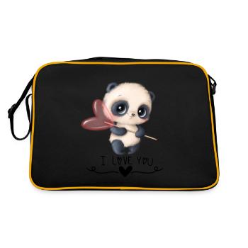 je t'aime - Ich liebe dich - Retro Tasche - Schwarz/Gold - Hinten