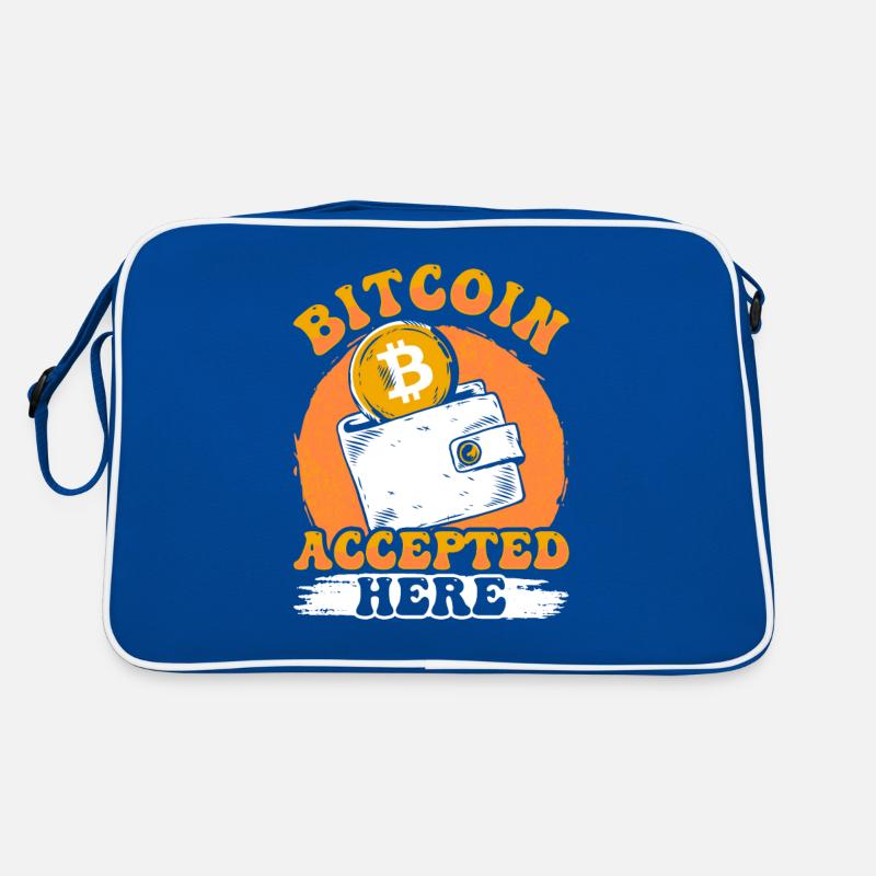 Bitcoin accepté ici Sac Retro