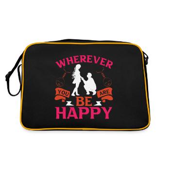 OÙ QUE VOUS SOYEZ, SOYEZ HEUREUX - Sac Retro - noir/or - Dos