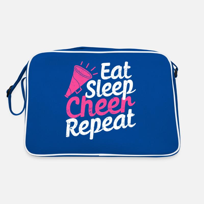 Eat Sleep Cheer Repeat Cheerleading TShirt Retro Bag