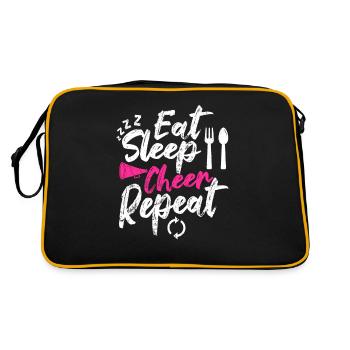 Mangez Dormez Cheer Répétez Drôle de pom-pom girl Acclamations - Sac Retro - noir/or - Dos