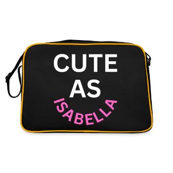 Cute as Isabella Name - Retro Bag - black/gold - Back