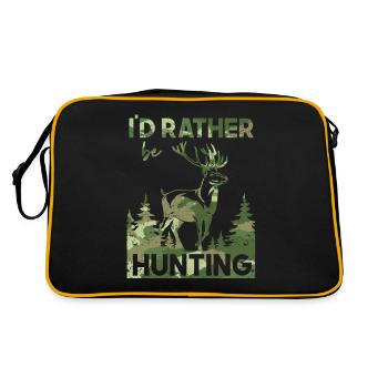 JE PRÉFÈRE CHASSER Drôle de chasseur Camouflage Cerf - Sac Retro - noir/or - Dos