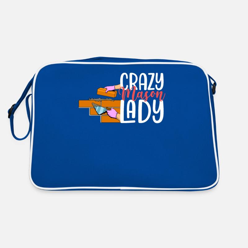 Crazy Mason Lady Cooler Bauarbeiter Lustig Retro Tasche