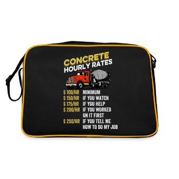 Betonfertiger Arbeiter Geschenk Zementmischer LKW - Retro Tasche - Schwarz/Gold - Hinten