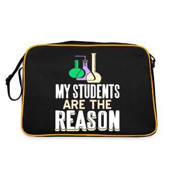 Mes élèves sont la raison pour laquelle Retro Science Teacher - Sac Retro - noir/or - Dos