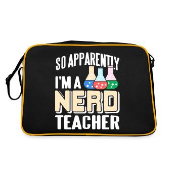 Donc, apparemment, je suis un professeur nerd drôle de science - Sac Retro - noir/or - Dos