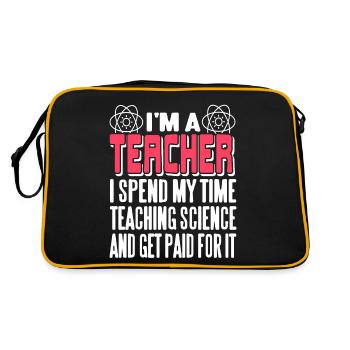 Je suis enseignant, je passe mon temps à enseigner les sciences - Sac Retro - noir/or - Dos