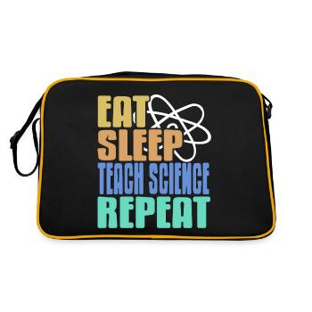 Manger dormir Enseigner la science Répéter le professeur de sciences - Sac Retro - noir/or - Dos