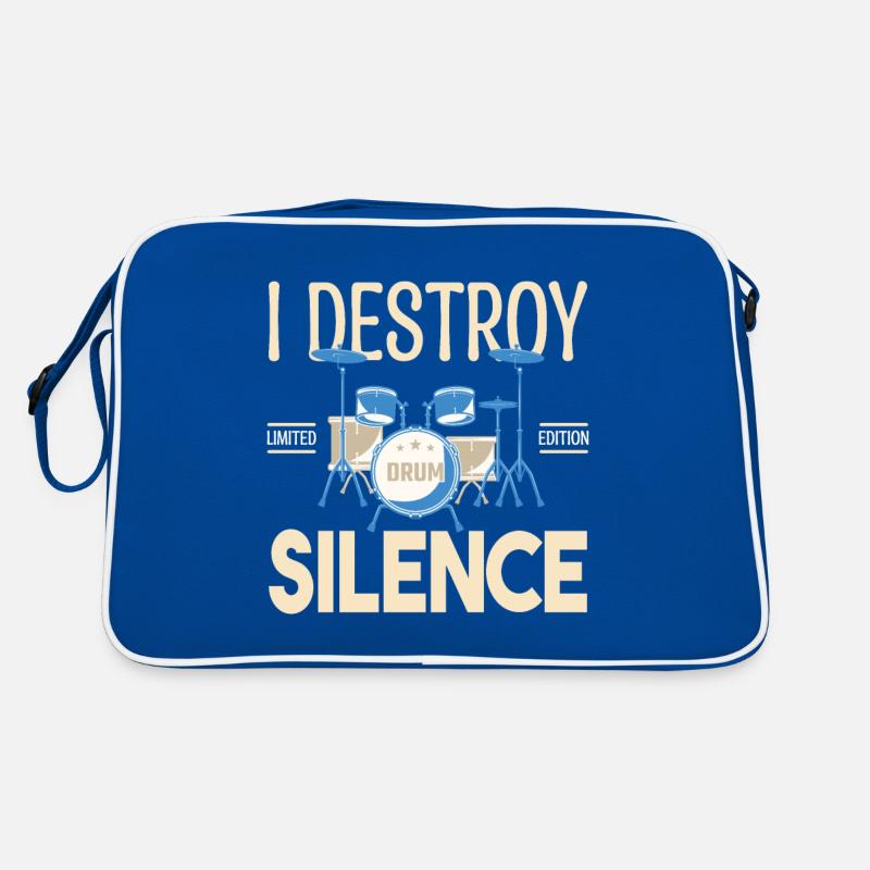 Ich zerstöre das Schweigen. Geschenkschlagzeuger, Geschenkmusiker Retro Tasche