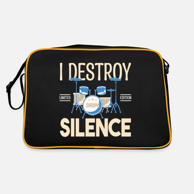 Ich zerstöre das Schweigen. Geschenkschlagzeuger, Geschenkmusiker Retro Tasche