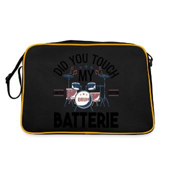 Did you touch my Drums, Drummer Gift Drums - Retro Bag - black/gold - Back